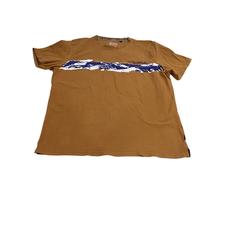 FatFace Mens XL Ochre Brown Mountain‎ Graphic T-Shirt Another Week Another Peak